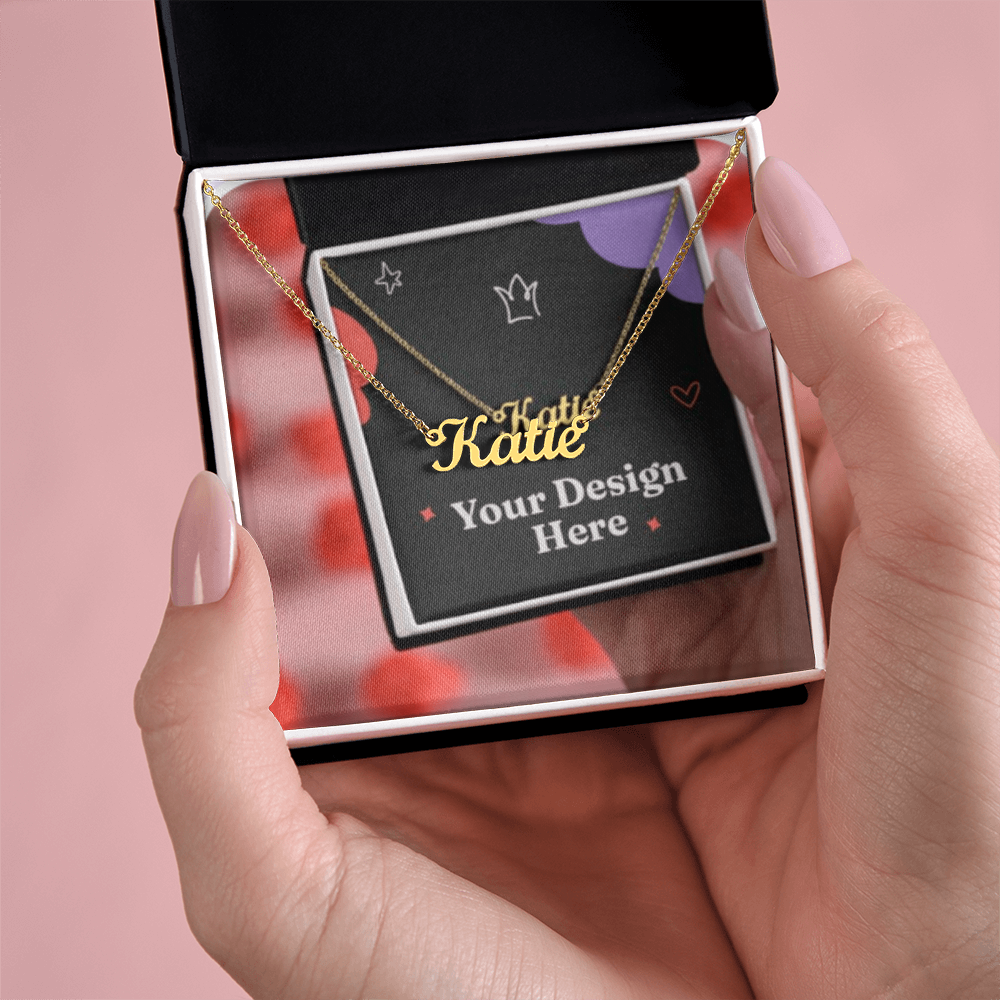 TinyName Custom Name Necklace Personalized 18K Gold Plated Nameplate Customized Jewelry Gift for Women