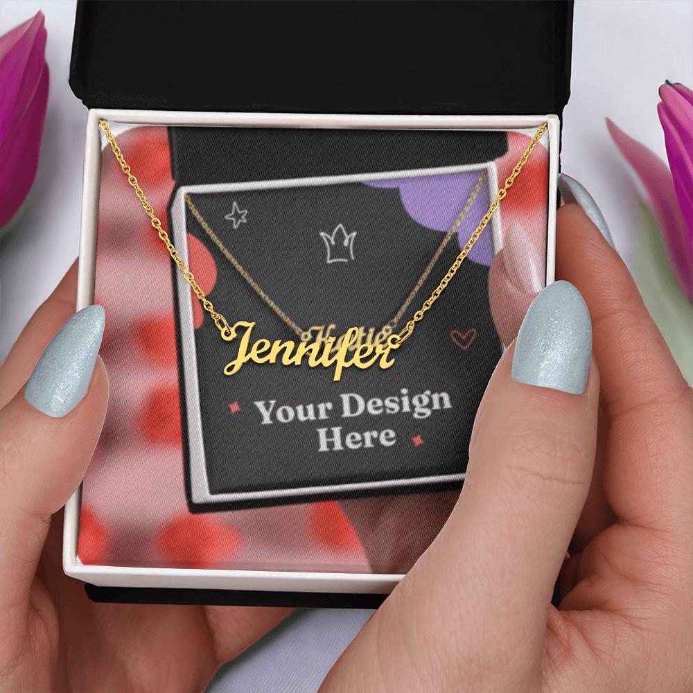TinyName Custom Name Necklace Personalized 18K Gold Plated Nameplate Customized Jewelry Gift for Women