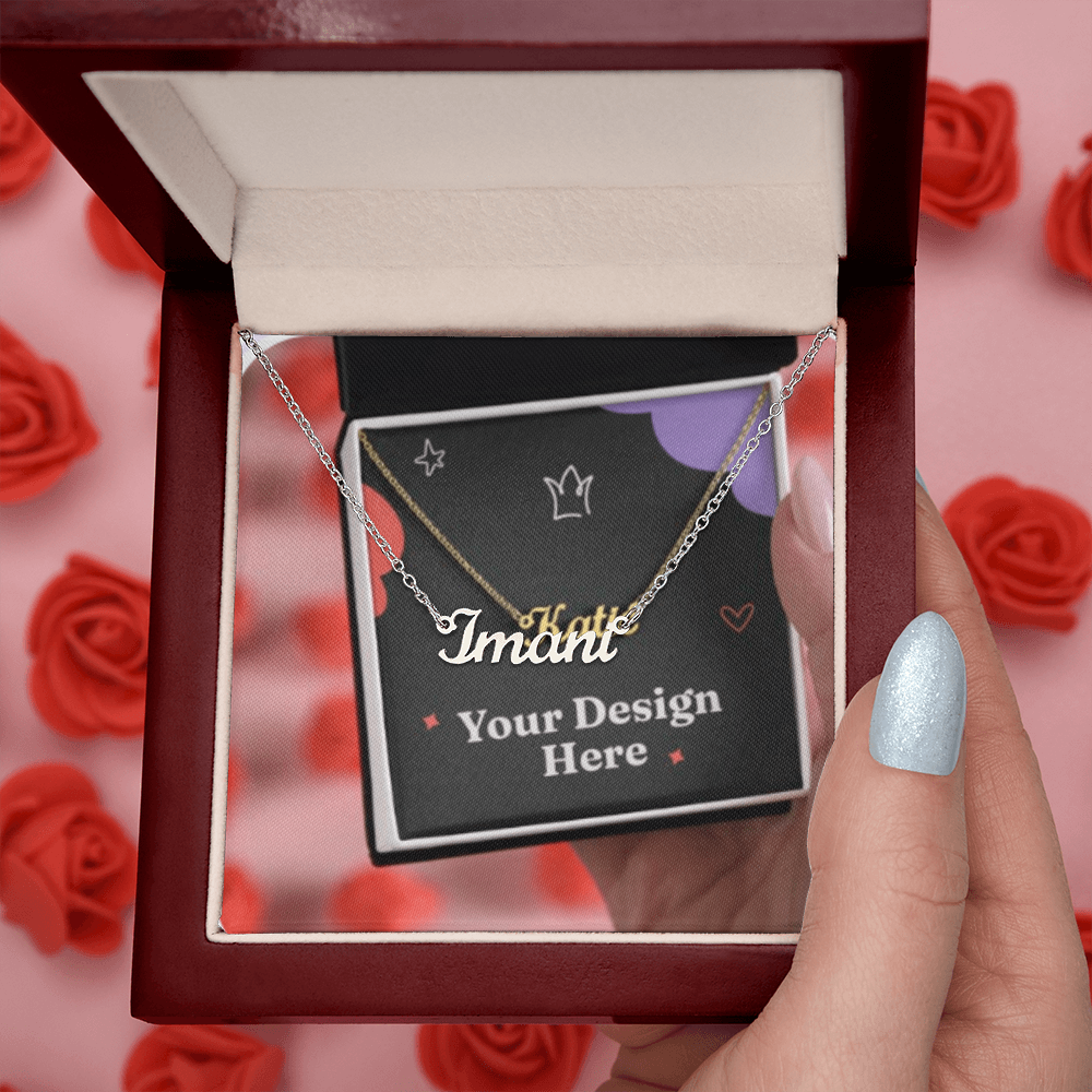 TinyName Custom Name Necklace Personalized 18K Gold Plated Nameplate Customized Jewelry Gift for Women